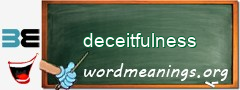 WordMeaning blackboard for deceitfulness